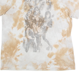 KISS Tie Dye Mens T-Shirt Brown Button Neck L