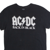 AC/DC Back In Black Mens Band T-Shirt Black Crew Neck L
