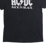 AC/DC Back In Black Mens Band T-Shirt Black Crew Neck L
