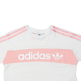 ADIDAS ORIGINALS Cropped Girls T-Shirt White 9-10Y