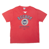 REEBOK Womens T-Shirt Red V-Neck M