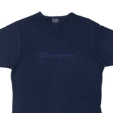 CHAMPION Womens T-Shirt Blue V-Neck L