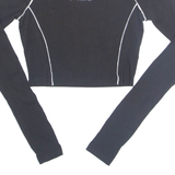 FILA Cropped Womens T-Shirt Black Long Sleeve XXS