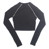 FILA Cropped Womens T-Shirt Black Long Sleeve XXS