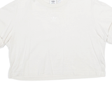 ADIDAS Cropped Womens T-Shirt Cream UK 16
