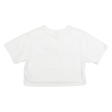 ELLESSE Cropped Oversized Womens T-Shirt White UK 8