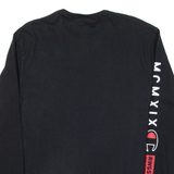 CHAMPION Mens T-Shirt Black Long Sleeve M