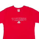 NIKE Buckeyes Basketball Womens T-Shirt Red USA V-Neck XL