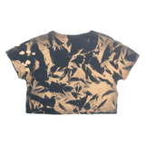 BADASS Acid Wash Fake Love Money Cropped Womens T-Shirt Black M