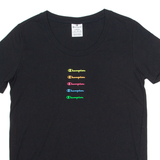 CHAMPION Womens T-Shirt Black L