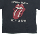 THE ROLLING STONES 1975 - US Tour Mens Band T-Shirt Grey 2XL