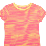 REEBOK Striped Womens T-Shirt Pink S