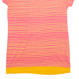 REEBOK Striped Womens T-Shirt Pink S
