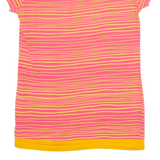 REEBOK Striped Womens T-Shirt Pink S