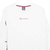 CHAMPION Womens T-Shirt White Long Sleeve S