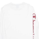 CHAMPION Womens T-Shirt White Long Sleeve S