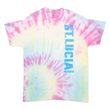 GILDAN St Lucia Mens Tie Dye T-Shirt Pink L
