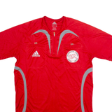 ADIDAS Swiss League Referee Mens Football Shirt Jersey Red 1/4 Zip M
