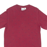ADIDAS ORIGINALS All Over Print Mens T-Shirt Maroon Crew Neck S