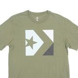 CONVERSE Mens T-Shirt Green Crew Neck S