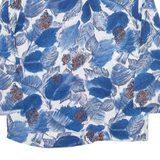 CUNN ELLA Womens Shirt Blouse Blue V-Neck 3/4 Sleeve Floral XS