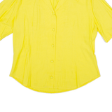 ROSA GUNA Womens Shirt Blouse Yellow V-Neck M