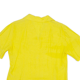 ROSA GUNA Womens Shirt Blouse Yellow V-Neck M