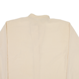 Womens Off Shoulder Shirt Cream Button Neck Long Sleeve M