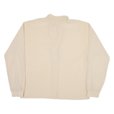Womens Off Shoulder Shirt Cream Button Neck Long Sleeve M