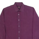 PIERRE CARDIN Mens Shirt Black Striped Long Sleeve L