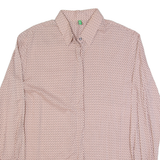 BENETTON Womens Shirt Pink Crazy Pattern Long Sleeve L