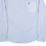 LYLE & SCOTT Mens Plain Shirt Blue Long Sleeve L