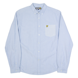 LYLE & SCOTT Mens Plain Shirt Blue Long Sleeve L