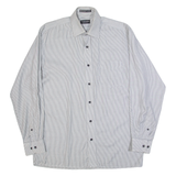 VAN HEUSEN Mens Shirt Black Striped Long Sleeve L