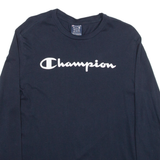 CHAMPION Mens T-Shirt Blue Long Sleeve M