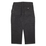 DICKIES Carpenter Workwear Mens Trousers Black Relaxed Straight W38 L26