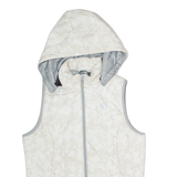 NEW BALANCE Womens Puffer Gilet Beige Hooded Camouflage M