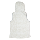 NEW BALANCE Womens Puffer Gilet Beige Hooded Camouflage M