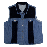 STONEBRIDGE Womens Denim Waistcoat Blue 90s 2XL