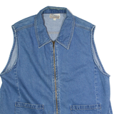 TRADITION COUNTRY COLLECTION Womens Denim Waistcoat Blue 90s UK 20