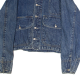 TRADE SECRET Painted Womens Denim Jacket Blue 80s M