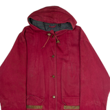 ANDY JOHNS Womens Coat Red Twill 90s Hooded M