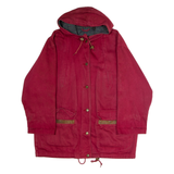 ANDY JOHNS Womens Coat Red Twill 90s Hooded M