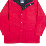 WOOLRICH Womens Rain Jacket Red Hooded M