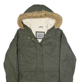 LEVI'S Sherpa Lined Womens Parka Coat Green Hooded S