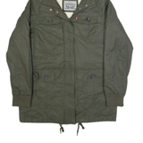 LEVI'S Sherpa Lined Womens Parka Coat Green Hooded S