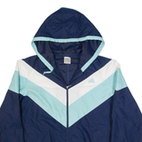 ADIDAS Womens Track Jacket Blue Hooded Chevron UK 26