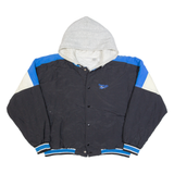 REEBOK Mens Varsity Jacket Black 90s Hooded XL