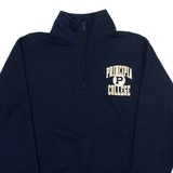 CHAMPION Principia College Mens Sweatshirt Blue 1/4 Zip USA S