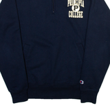 CHAMPION Principia College Mens Sweatshirt Blue 1/4 Zip USA S
